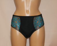 Women's Green Floral Pattern Classic Panties (154-2774)