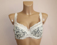 Women's Half padded Multicolor/Black Floral Design Bra, (5051-2643)