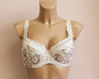 Women's Half padded Multicolor/Red Floral Design Bra, (5051-2643)