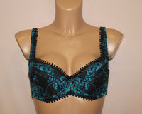 Women's Half Padded Green Lace Bra (5051-2774)