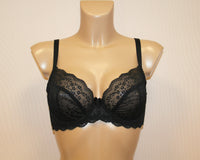 Black color soft cup lace bra (8950-2994)