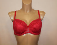 Women's Half Padded Red Lace Bra (9860-1993)