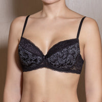 Women's Black color Push up Bra, with pattern (6851-x13-7)