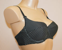 Women's Black Padded polka dot pattern Bra, size 75C (5164-2238)