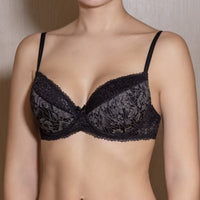 Women's Black color Push up Bra, with pattern (6851-x13-6)