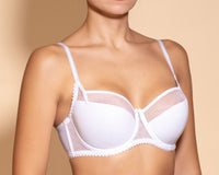 White half padded bra with underwire.