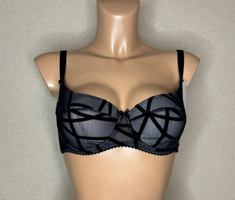 Women's padded balconette Bra in Back color (5164-1190)