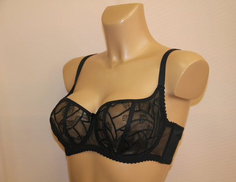 Black color lace soft cup bra (6790-1916)