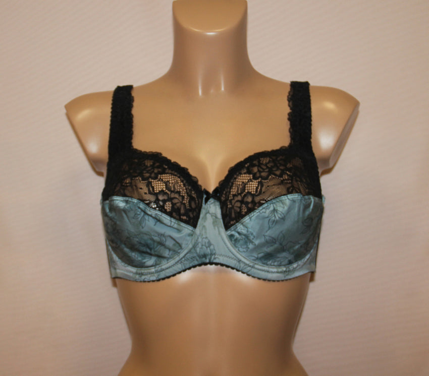 Women's Light blue color Soft cup Bra with cup's side support, beautiful pattern (8292-3277/10)