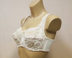 Women's Light beige color Soft cup Bra with cup's side support, floral pattern (8292-3277/1)