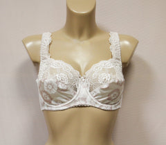 Women's Light beige color Soft cup Bra with cup's side support, floral pattern (8292-3277/1)