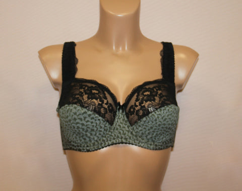 Women's Green color Soft cup Bra with cup's side support, beautiful pattern (8292-3277/5)