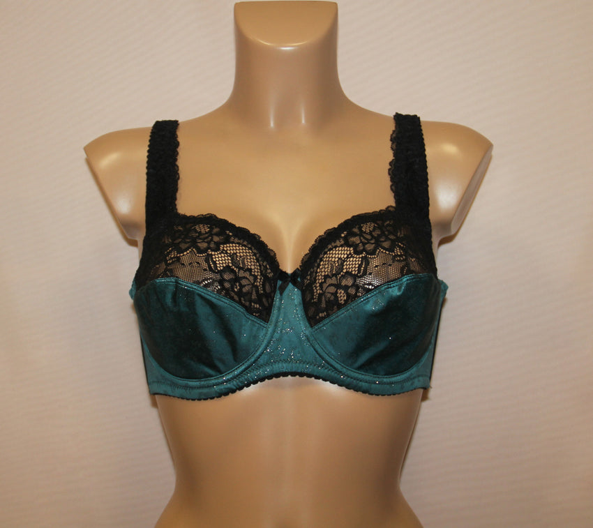 Women's Green color Soft cup Bra with cup's side support, beautiful pattern (8292-3277/9)