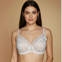 Light beige soft cup lace bra.