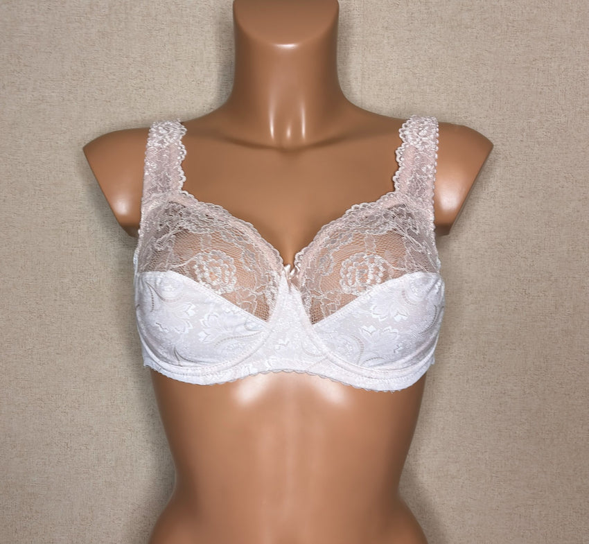 Women's Light beige color Soft cup Bra with cup's side support, floral pattern (8292-3277/4)