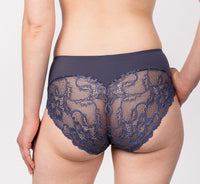 Blue lace panties.