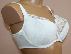 Women's Half padded White color floral lace Bra , size 80F (157-1)