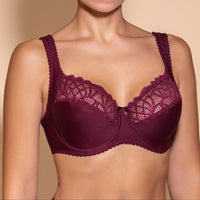 Burgundy Soft Cup Bra with Side Support.