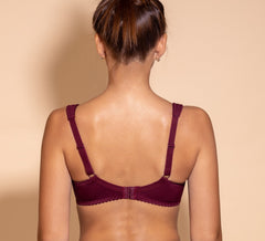 Women's Soft cups Bordo Bra with side support (4805-6034)