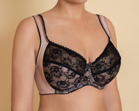 Rose soft cup bra with floral print and extra cup's side support.