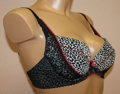 Women's Multi color Push up Bra with animal print, size 75C (6850-2)