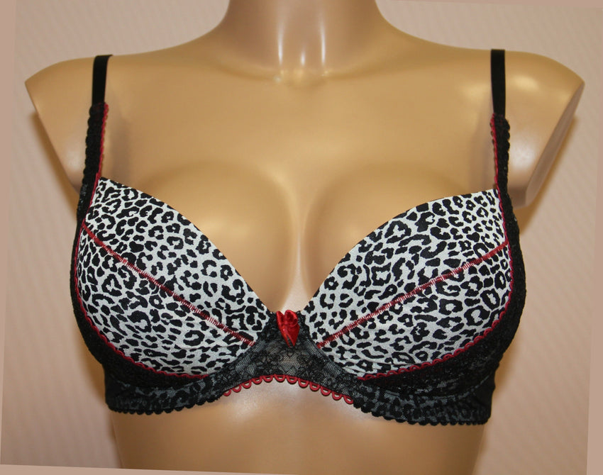 Women's Multi color Push up Bra with animal print, size 75C (6850-2)