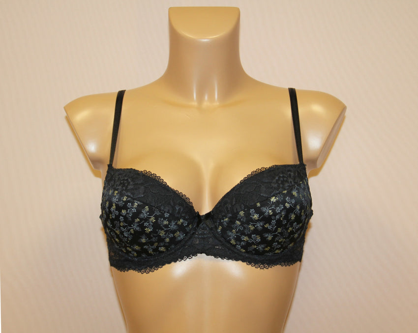Women's Black color Push up Bra, with pattern (6851-x13-3)