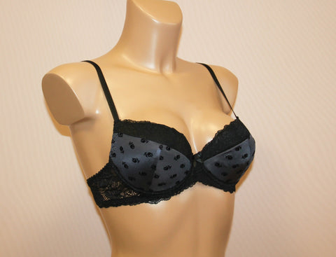 Women's Black color Push up Bra, with pattern (6851-x13-4)