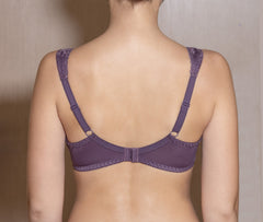 Women's Half padded Bra in Violet color with cup's side support (8560-1990)