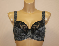 Women's Grey Soft cups Bra with cup's side support, size 75E (9110-8182)