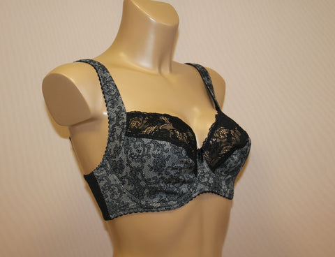 Women's Grey Soft cups Bra with cup's side support, size 75E (9110-8182)