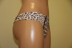 Women's Thongs beige color with animal print, size 38 (99-338)