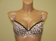 Women's Push up Bra beige color with animal print, size 70E (88983-338)