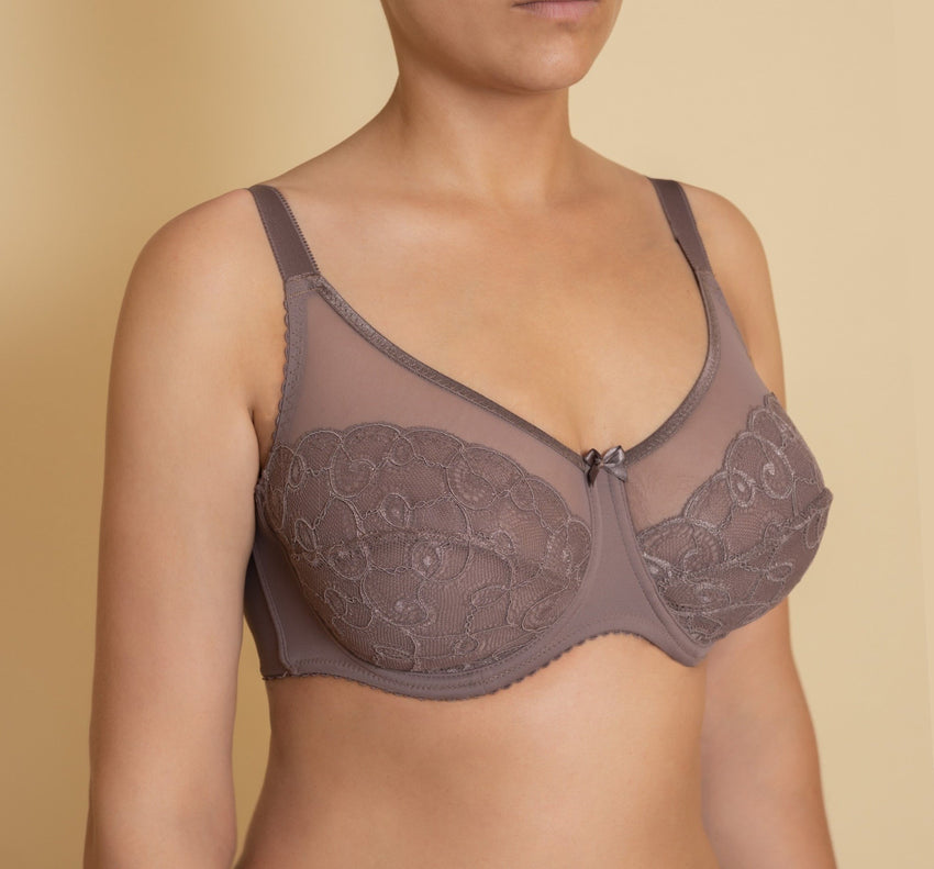 Women's Soft Cup Brown Lace Bra (3110-2062)