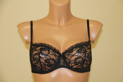 Women's black color soft cup bra, 75D (0002)