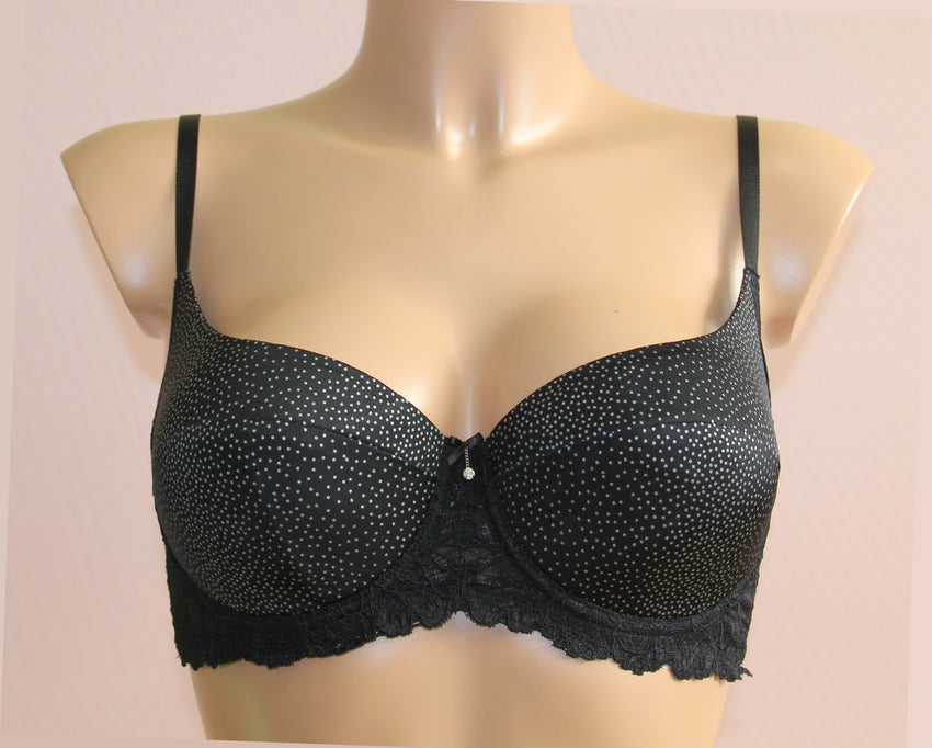 Women's Black Padded polka dot pattern Bra, size 75C (5165-6975) – Shante  Lingerie