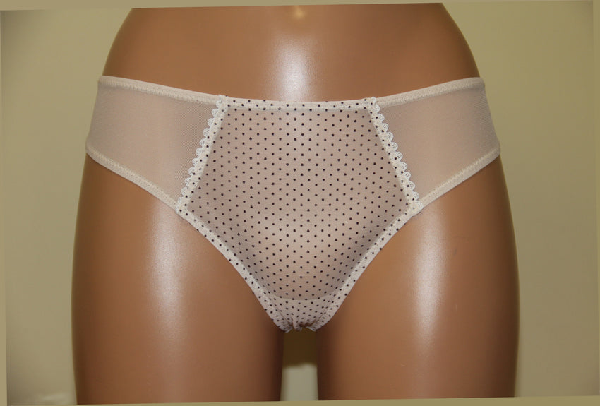 Women's middle rise polka dot pattern thongs, size 40 (117-4)