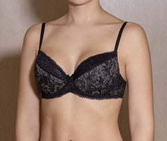 Women's Black color Push up Bra, with pattern (6851-x13-6)