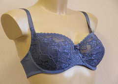 Women's Blue color Half padded Bra, size 75D (64955-333)